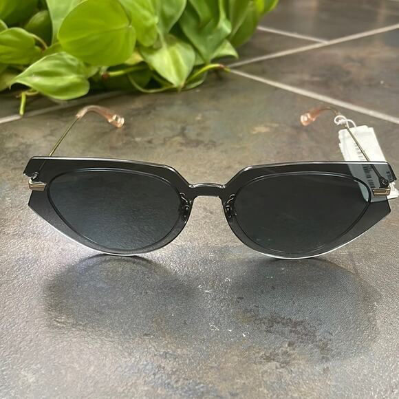 Christian Dior Attitude2 Cat-Eye Frame 53mm Gray Sunglasses New - Picture 2 of 6